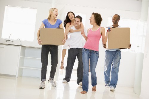Commercial removals team handling office equipment in Chasecross