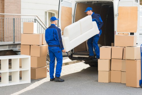 Furniture and boxes prepared for a local home move in Chasecross