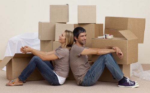 Chase Cross moving team reviewing safety checks before a job