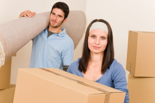 Commercial office furniture and equipment ready for relocation